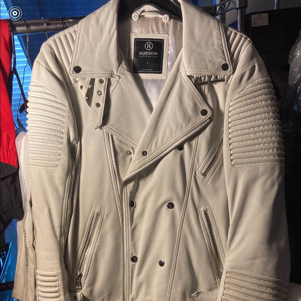 Hudson leather biker jacket